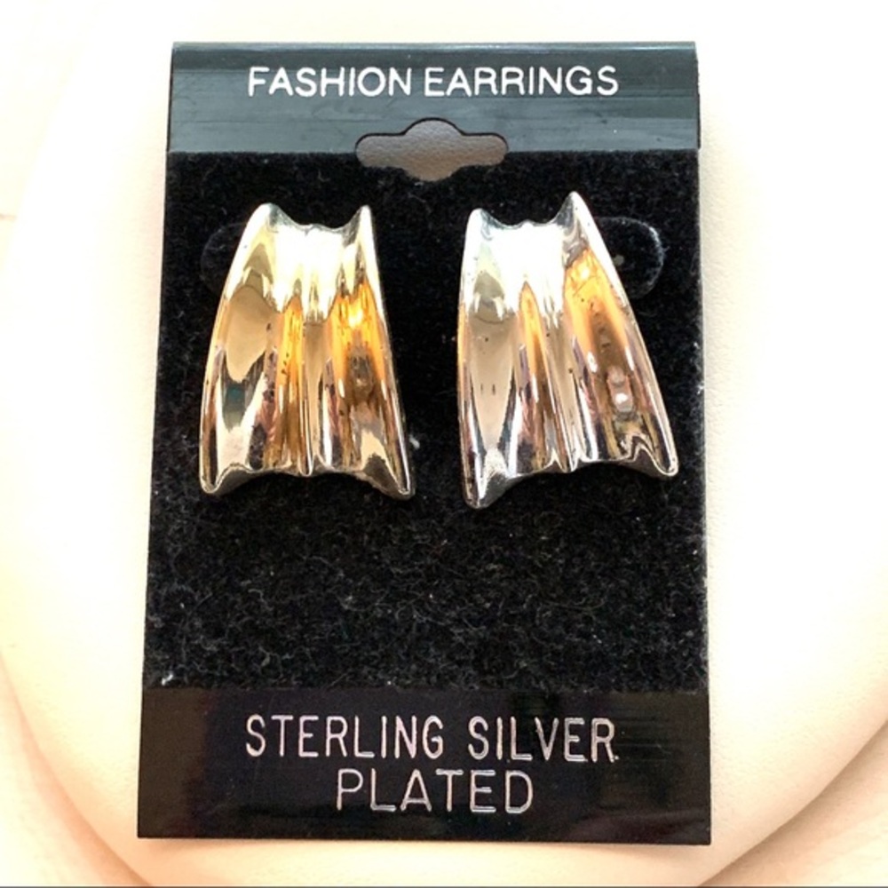 Vintage New Old Stock Silver Plated Earrings